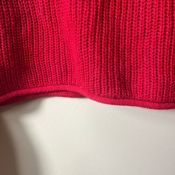 Wild Fable Red Knit Cropped Pullover Sweater Medium Casual Holiday Xmas - Picture 4 of 9
